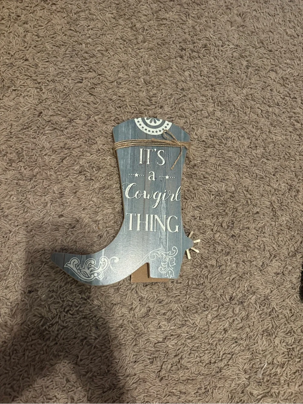 Hobby Lobby Brown Wooden Boot Wall Accent with Gold Star